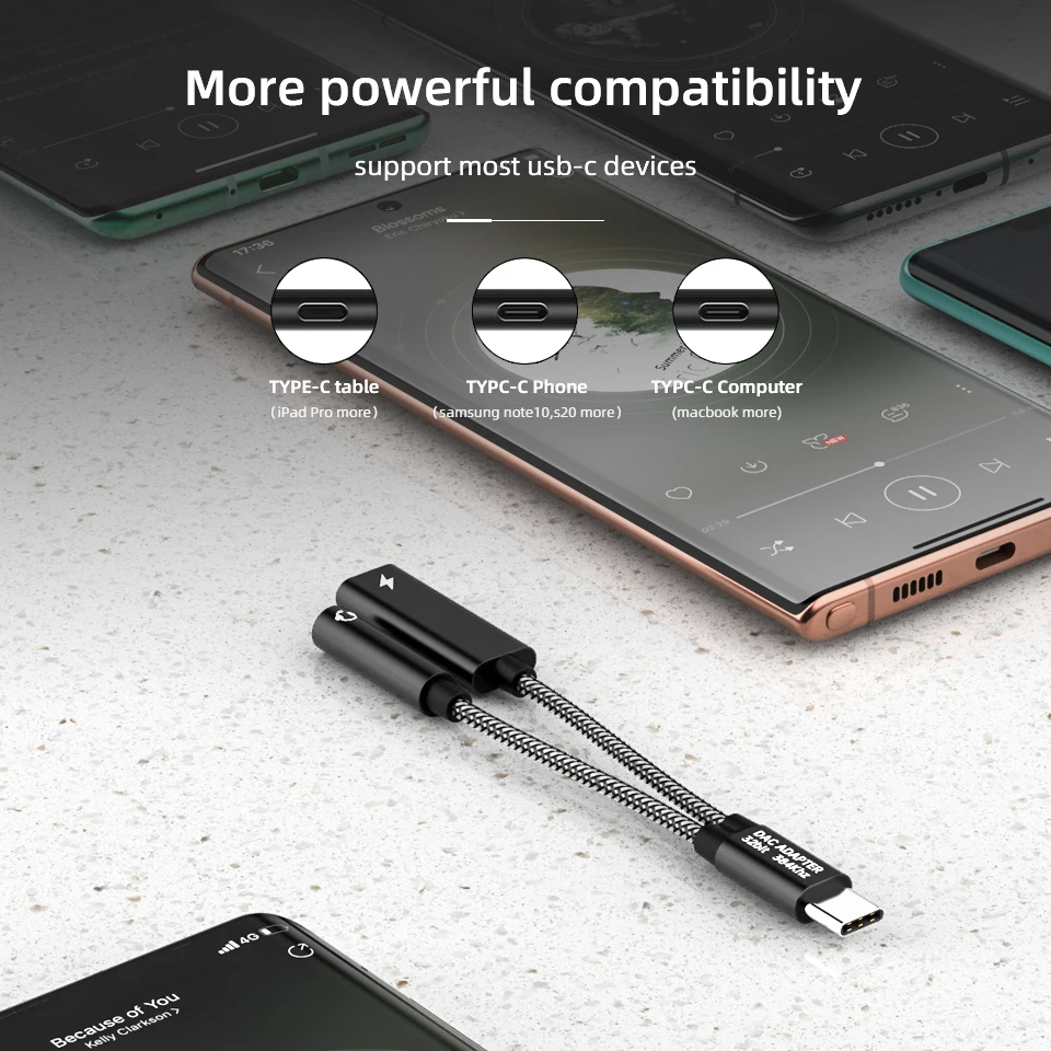 Кабель-адаптер для наушников 2 в 1 с разъемом типа C на 3 5 мм AUX USB аудиокабель iPhone Ipad
