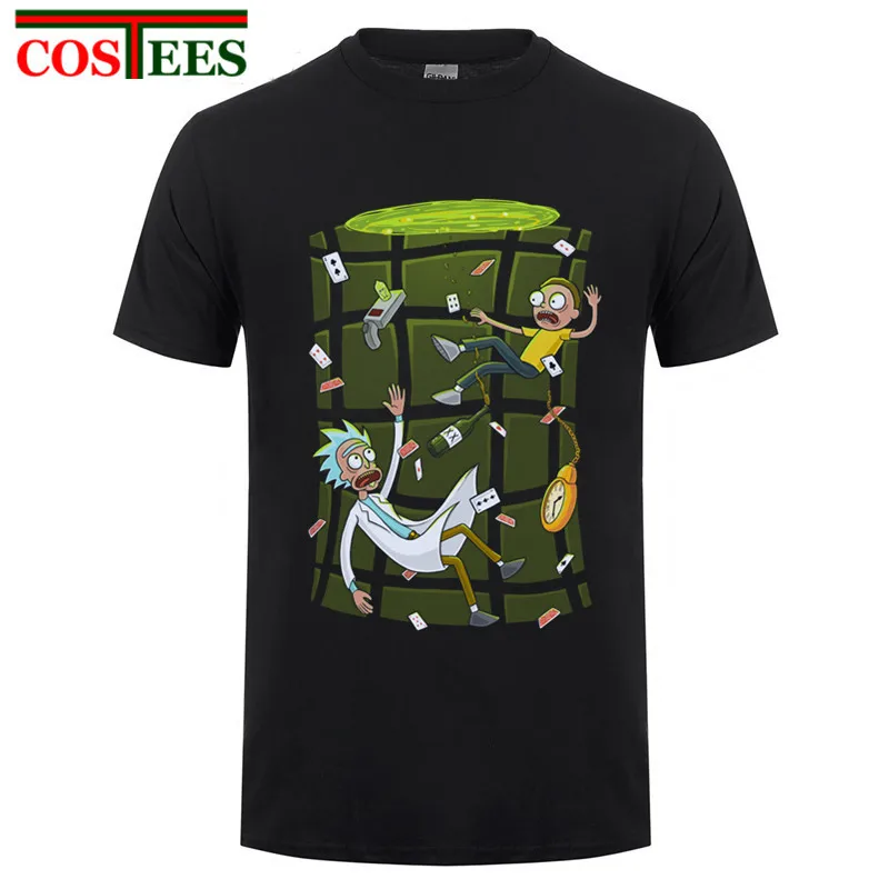 Футболки и блузки Ricked In Wonderland Rick and Morty подростковая одежда футболка с круглым