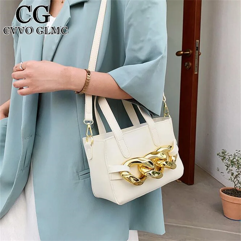 

Cvvo Glmc Thick Chain Small PU Leather Crossbody Bag for Women 2021 Summer Fashion Brand Shoulder Handbags Female Travel