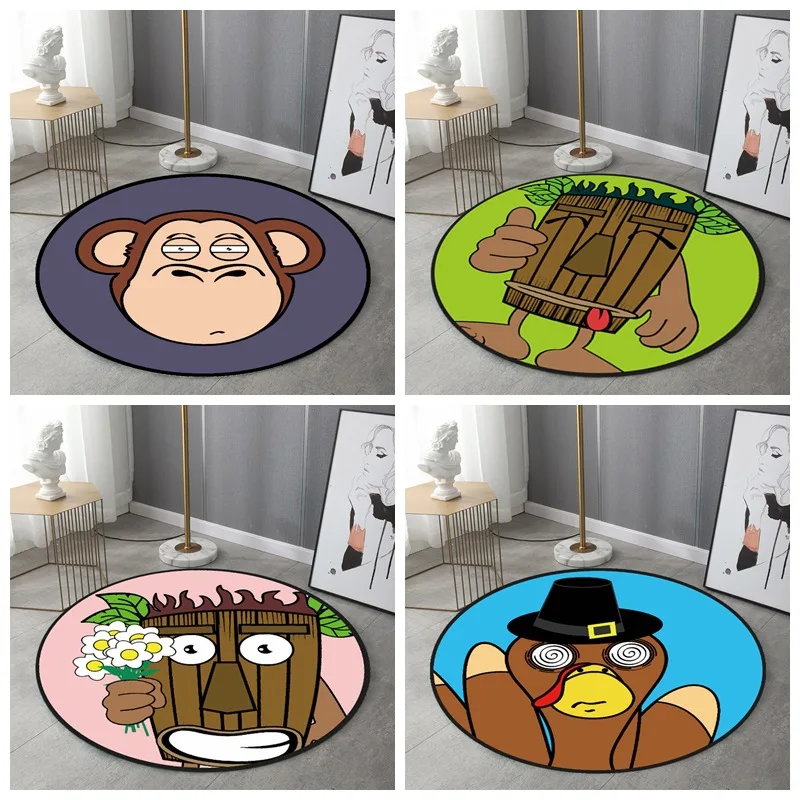 коврик входной двери Круглые Мультяшные забавные Коврики для пола домашний