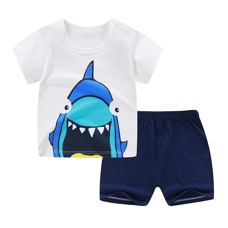 T-Shirt+Short Pants Baby Boy Girls Cotton Kids Clothing Sets Clothes Outfits Bebes Suits 12M to 5 Years Old 2 PCS Set | Мать и ребенок