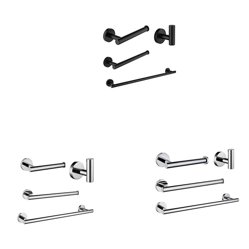 

Stainless Steel Round Wall Mounted Hand Towel Bar Toilet Paper Holder Robe Towel Hooks Bathroom Accessories