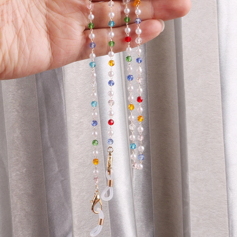 Цепочка для солнцезащитных очков Женская металлическая с жемчугом |