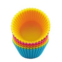 12pcsmuffin cupcake mould colorful round shape silicone cupcake mould bakeware maker tray baking cup liner molds random color