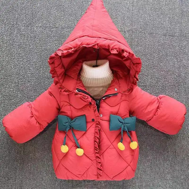 

Baby Girls Coat Winter Autumn Baby Girls Princess Coat Jacket Cute Bowknot Warm Hoodie Casual Outerwear for girl Infants clothes