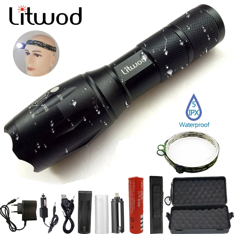 Litwod z25 светодиодный светильник T6/L2 для езды на охоте фонарь с 5 режимами