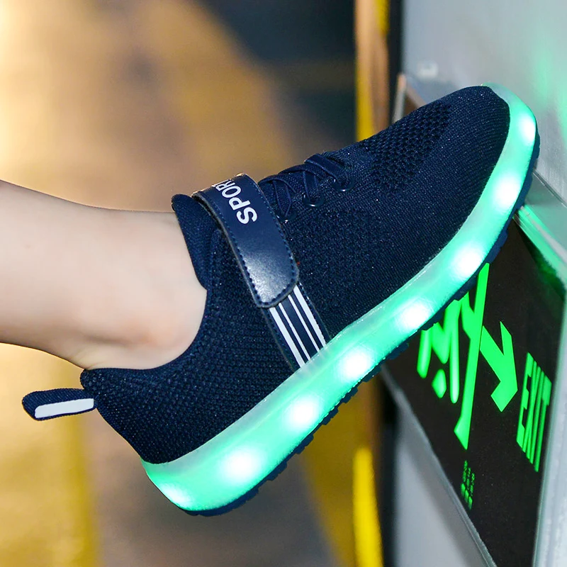 Светящиеся кроссовки с зарядным устройством USB светящиеся для мальчиков и