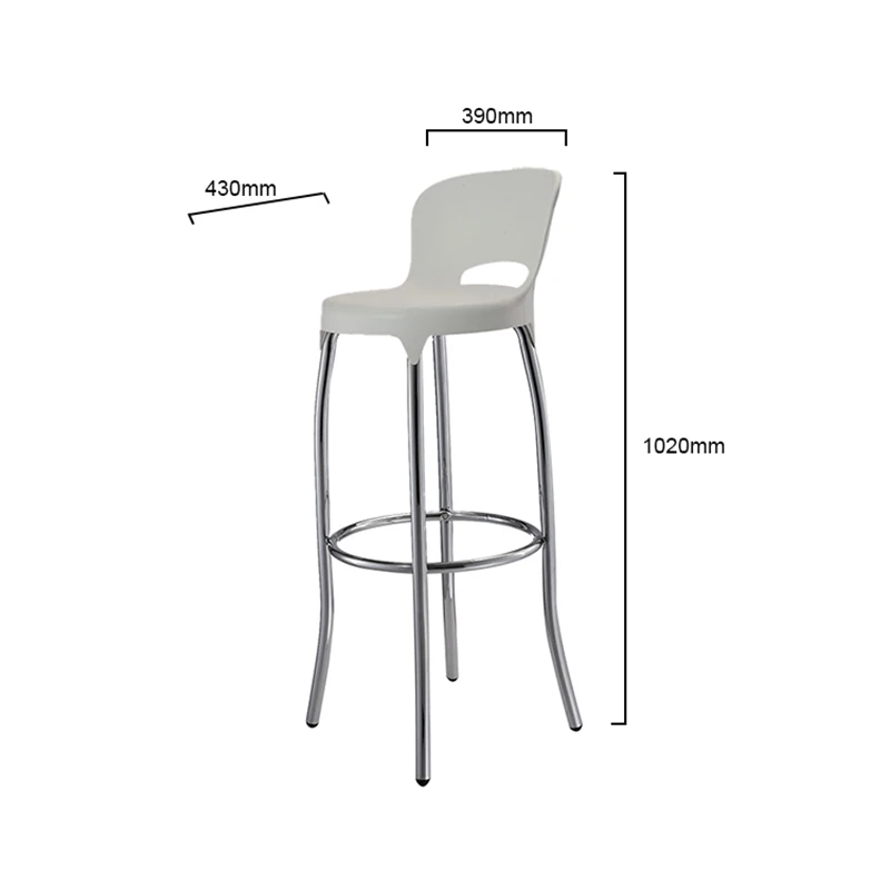 

Set of 4 Modern Dining Chair Strong Frame ABS Body Modern Design Stainless Steel Bar Stools Kitchen Chair for Dining Room