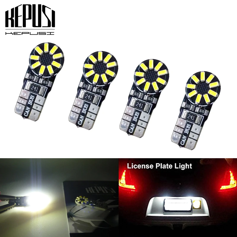 

4x W5W T10 LED Car Light LED Canbus Car lamps License Plate Light Trunk Lamp Parking Light Reading Lamp 12V White 18smd 3014