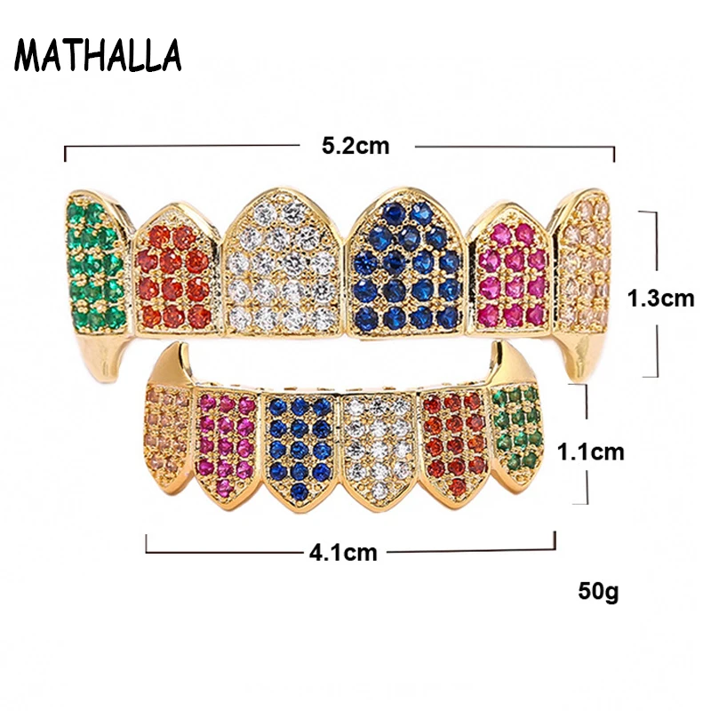 MATHALLA в стиле хип хоп зуб барбекю многоцветный микро инкрустированные циркон