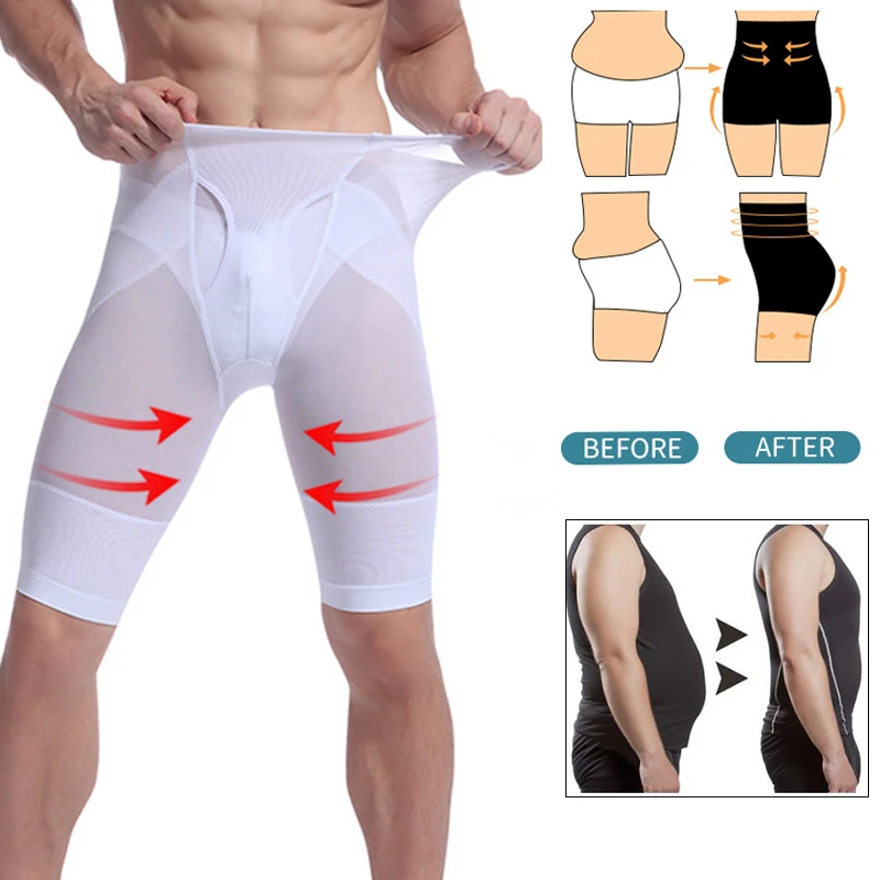 Для мужчин Высокая талия большой живот Управление трусики корректирующий пояс