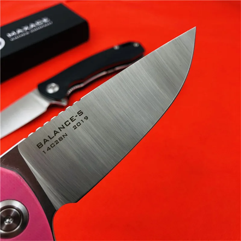 MAXACE balance-s складной нож G10 Ручка 14C27N стальной шлифовальный маленький складной нож открытый кемпинг рыболовный инструмент