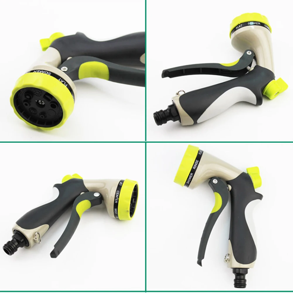 

Garden Water Spray Lawn Sprinkler Car Wash Water Head Adjustable Hose Nozzles Variable Spray 8 Patterns Power Washer