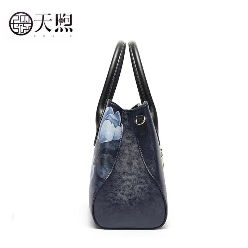 Pmsix 2020 новые женские кожаные сумки качественная сумка из воловьей кожи с принтом