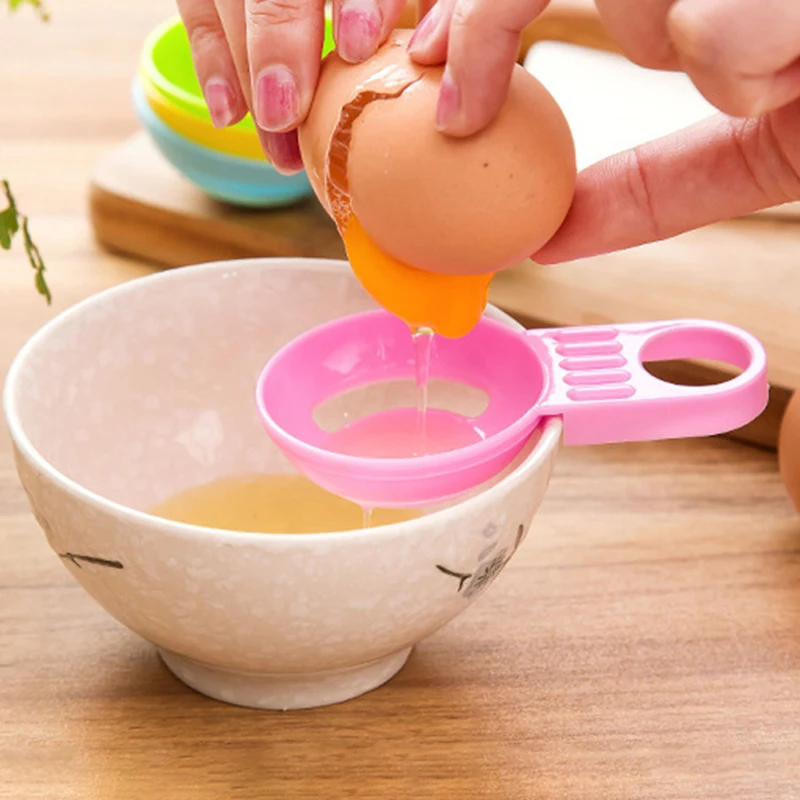 

1Pcs Yolk Egg Separator Divider Kitchen Accessories Sifting Gadget Plastic Multifunction Baking Tool Cooking Supplies 4 Colors