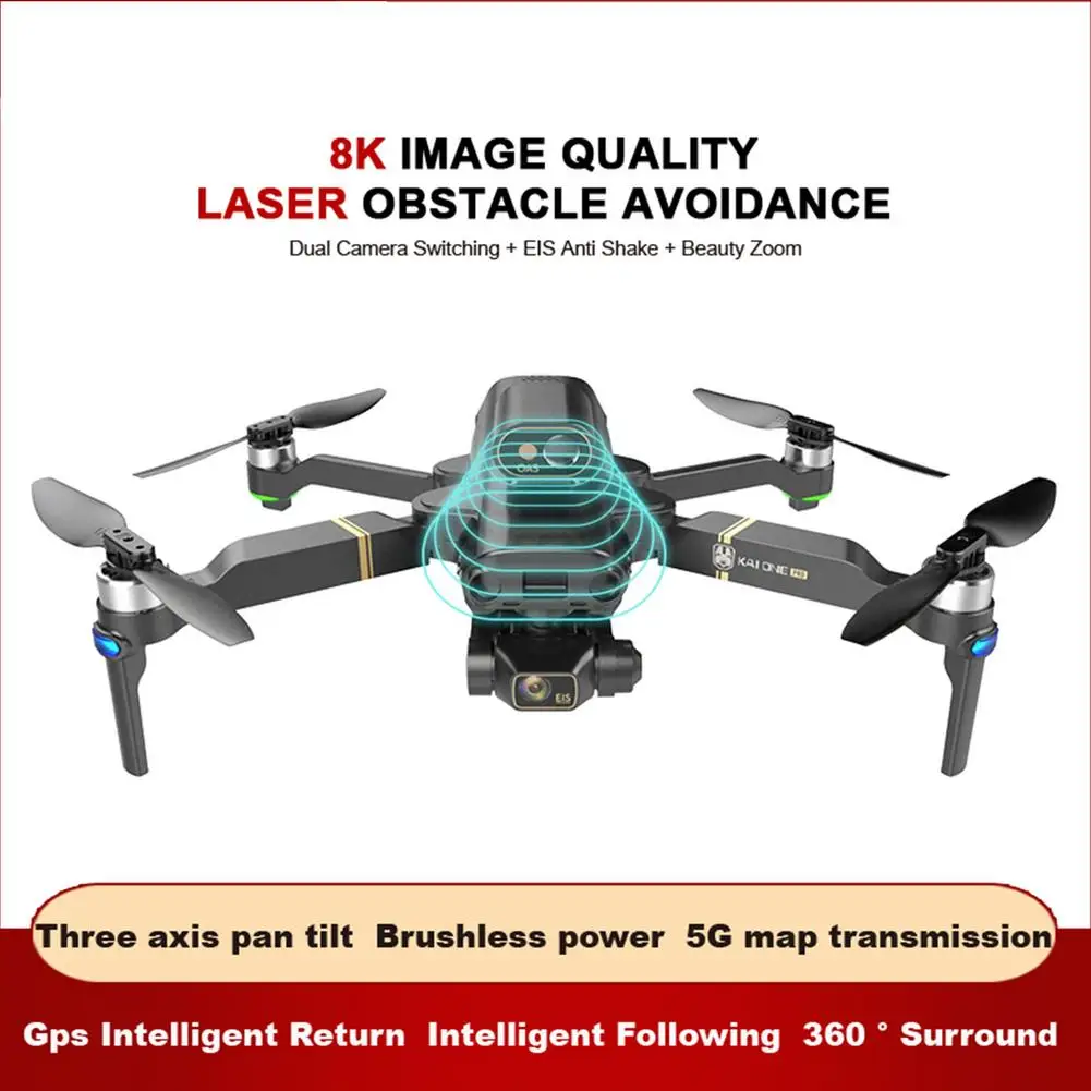 

3-Axis Infrared Obstacle Avoidance GPS Drone 5G FPV Wifi 8K Camera 3-Axis Gimbal Brushless Anti-shake Professional Quadcopter RC