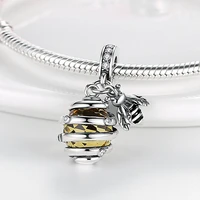 plata charms of ley 925 fit original pandora bracelet necklace hive bee 925 silver pendant charms beads women fine jewelry 2021
