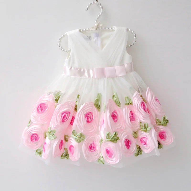 Детская одежда для вечеринок платья девочек платье с цветами маленьких