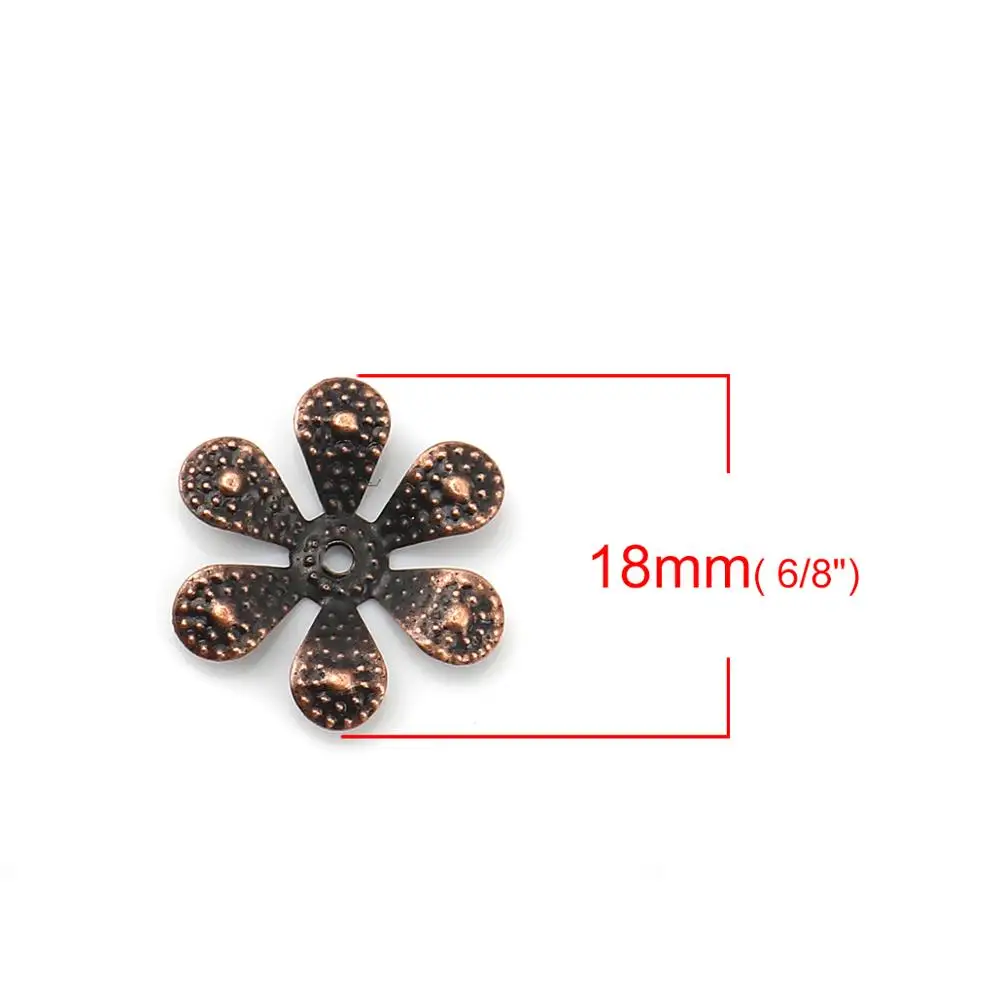 DoreenBeads сплав на железной основе бусины колпачки Цветок Античная медь DIY