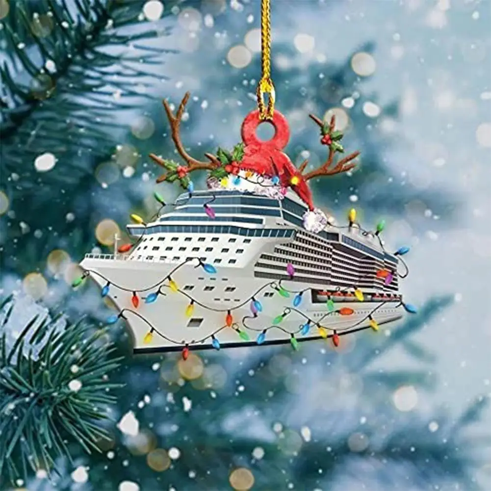 1pc New Ship Train Bus Car Christmas Pendant Hanging Wooden Tree Ornaments Year Decor For Home 20 W0z9 | Дом и сад