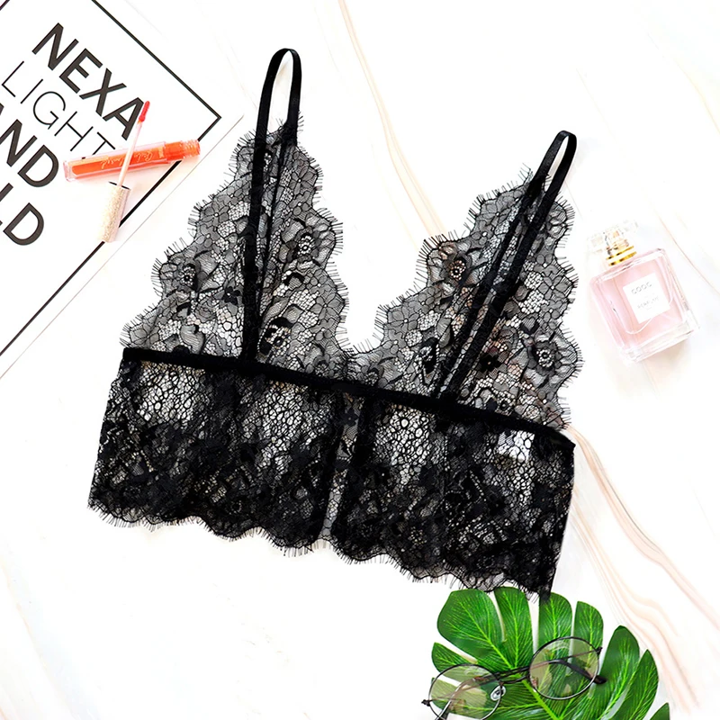 

Women Bra Sexy Wireless Push Up Bra Lace Lingerie Underwear Black Bralette Underwear Unlined Seamless Bras For Women