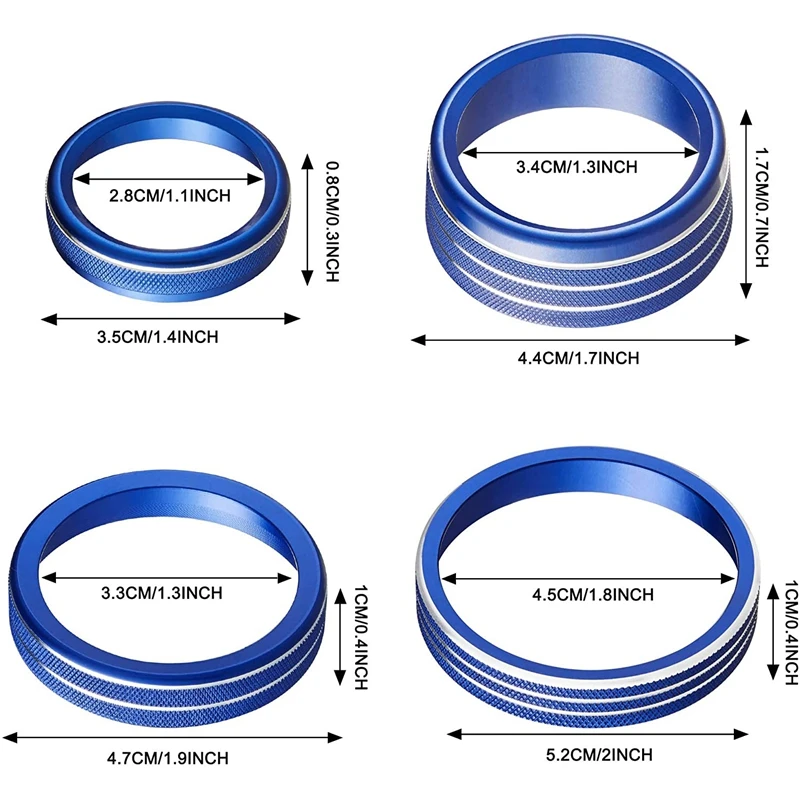 

7PCS Car Air Conditioner Volume Knob Ring 4WD Trailer Headlight Switch Button Cover for Ford F150 XLT 2016-2020