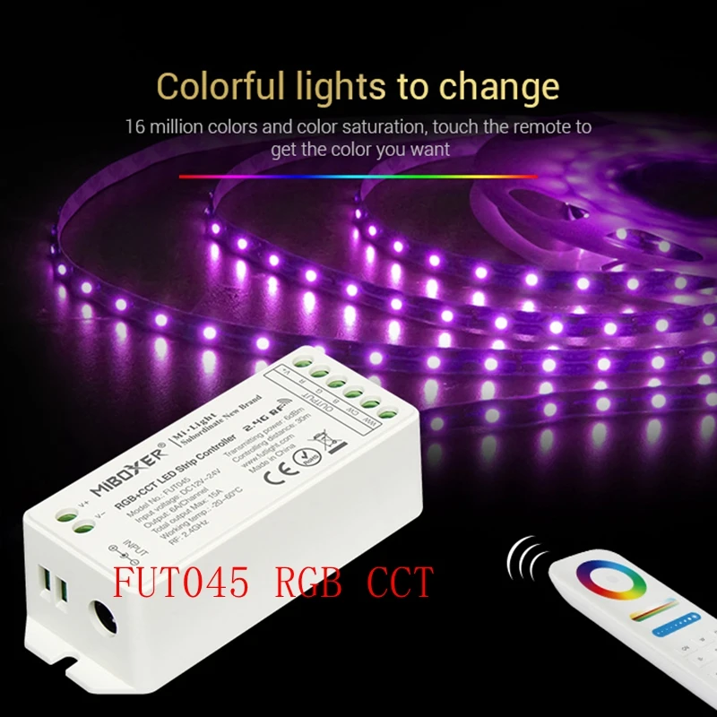 Беспроводной пульт управления Mi light 2,4G RF FUT043/FUT044/FUT045 RGB+ CCT/RGBW светодиодные полосы дистанционного управления