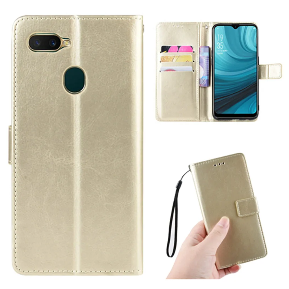 Чехол для OPPO A7 AX7 A5S AX5S роскошный флип чехол из искусственной кожи кошелек со