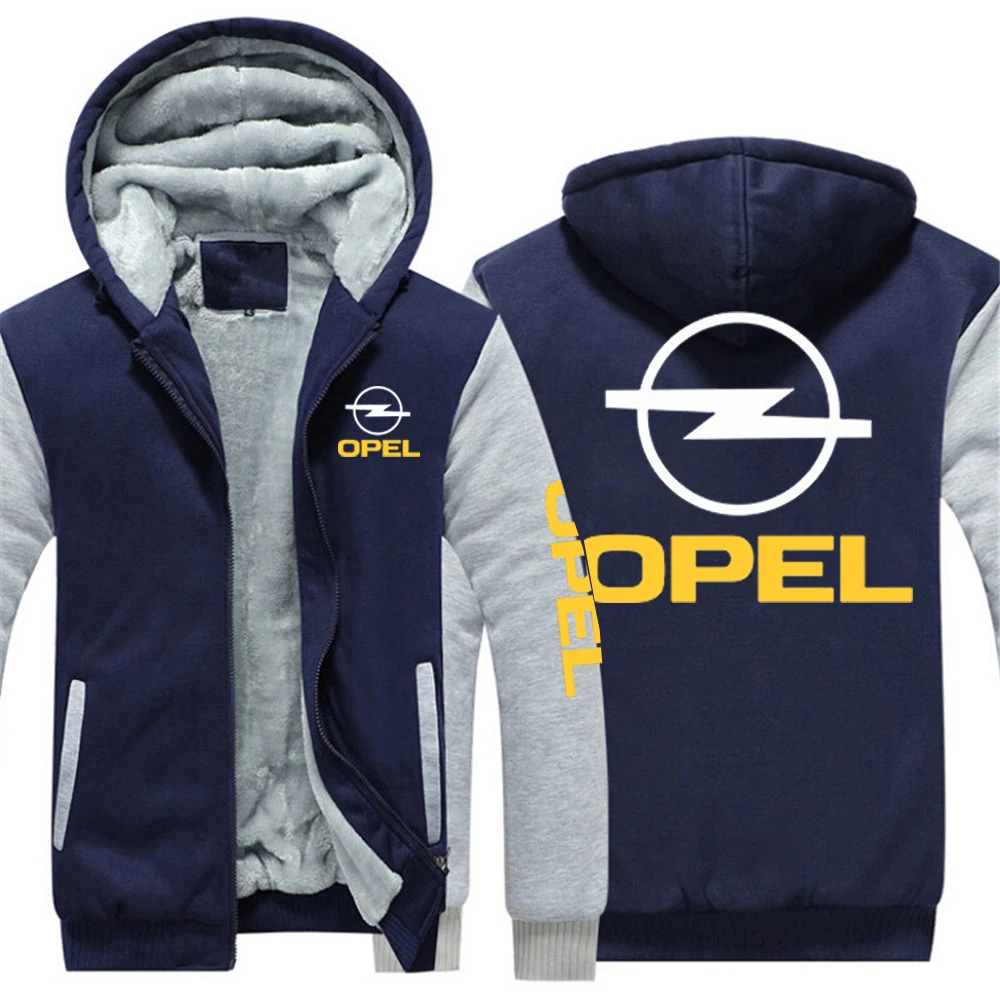 

OPEL Casual Men Cotton Warm Male Sweathshirt Hoodies Zipper Coats Male thicken jackets Sweatshirts For Men Sleeve Outerwear