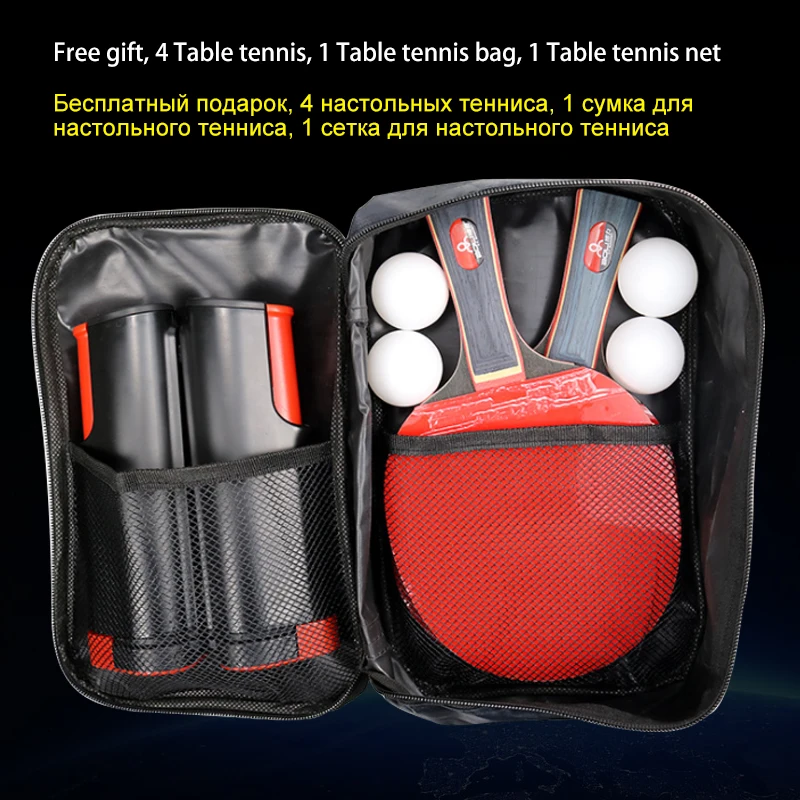 

High elastic table tennis racket, professional training long handle table tennis racket,free gifts,4Balls, 1Net rack,1Racket bag