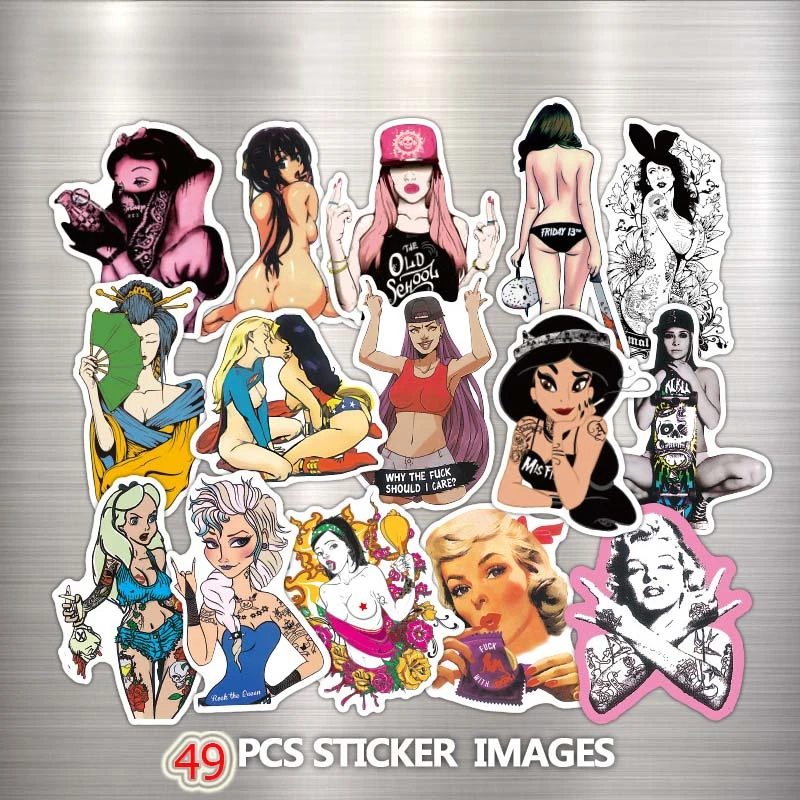 49 шт. Ретро стиль ПВХ водонепроницаемые сексуальные женские Стикеры для девочек