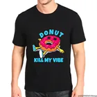 Kawaii аниме рубашка графика Ретро пончик Rave Дизайн Танцы Rave музыка Бейсбол печать новый топ мужская футболка модные топы футболки