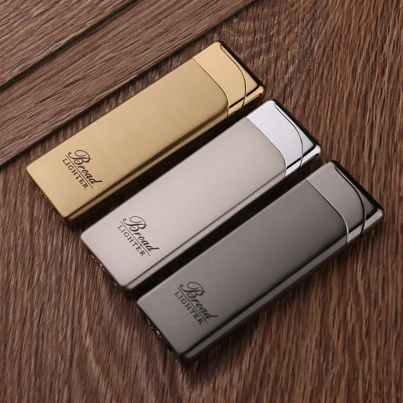 Ветрозащитная газовая зажигалка креативная плоская портативная ультратонкая