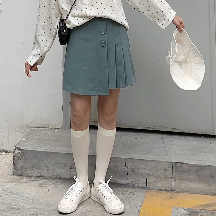 

A word skirt will spring a new skirts new han edition irregular divided skirt of tall waist