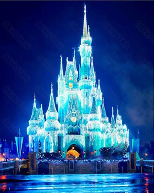 

Diy Diamond Painting Full Square Landscape Cross Stitchs Kit Diamond Embroidery Mosque Mosaic Rhinestone Decoration Picture