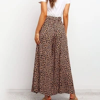 women high waist pants womens summer new leopard print wide leg trousers casual fashion loose pant ladies clothes streetwear
