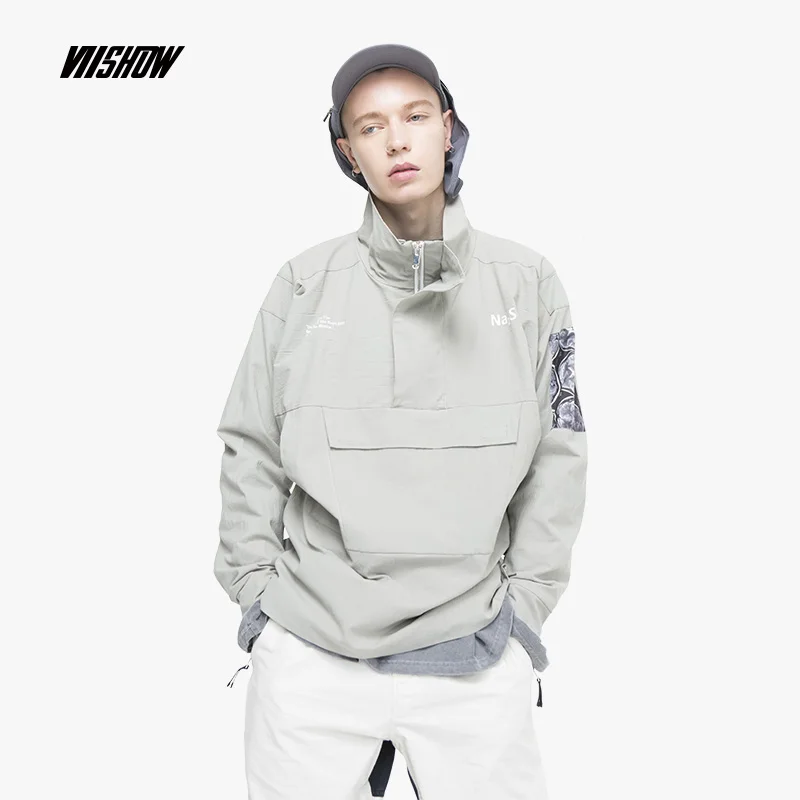 VIISHOW мужские куртки брендовые уличные Chaqueta Hombre 2019 ветровки с принтом Veste Homme