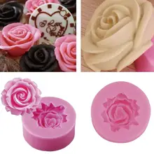 Molde de silicona con forma de flor de Rosa 3D para jabón, molde para Chocolate, Decoración de Pastel, molde de silicona para Fondant, hecho a mano