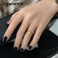 mewanry 925 steamp couples rings trend elegant simple double knotting party jewelry birthday gifts for women wholesale