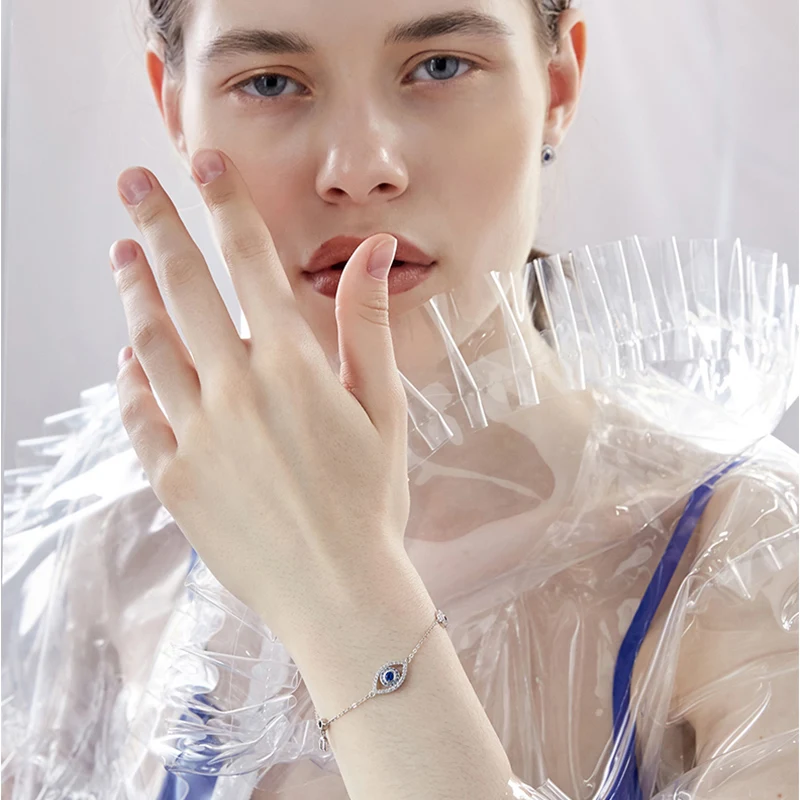 Женские и мужские браслеты из серебра 925 пробы с голубым камнем | Украшения