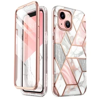 i blason for iphone 13 case 6 1 inch 2021 release cosmo full body glitter marble bumper case with built in screen protector