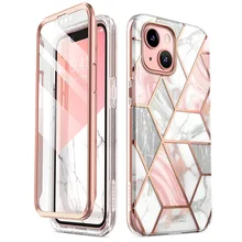 I-BLASON For iPhone 13 Case 6.1 inch (2021 Release) Cosmo Full-Body Glitter Marble Bumper Case with Built-in Screen Protector