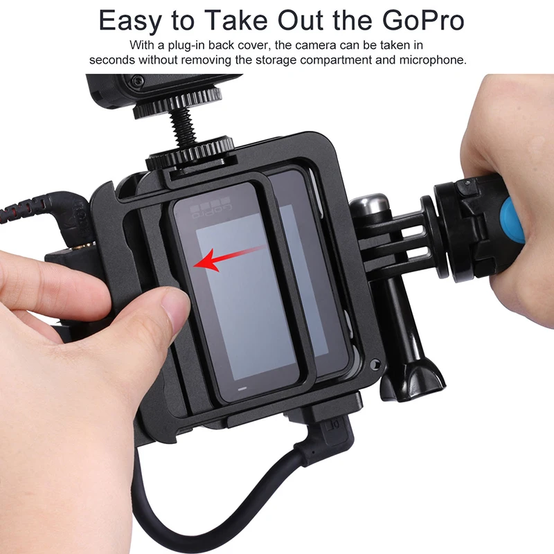 Ulanzi V3 Pro Vlog металлический чехол-клетка для Gopro Hero 7 6 5 Оригинальные аккумуляторы для микрофона Адаптер для Gopro