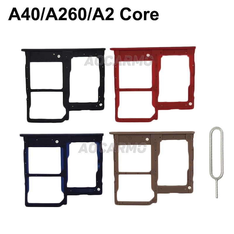 Aocarmo для Samsung Galaxy A40 / A260 A2 Core лоток Sim-карты MicroSD держатель Слот Запасная часть |