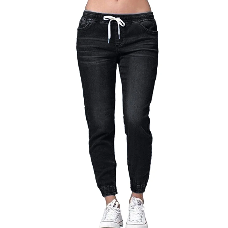 Женские джинсовые брюки карандаш Винтажные эластичные джинсы с заниженной