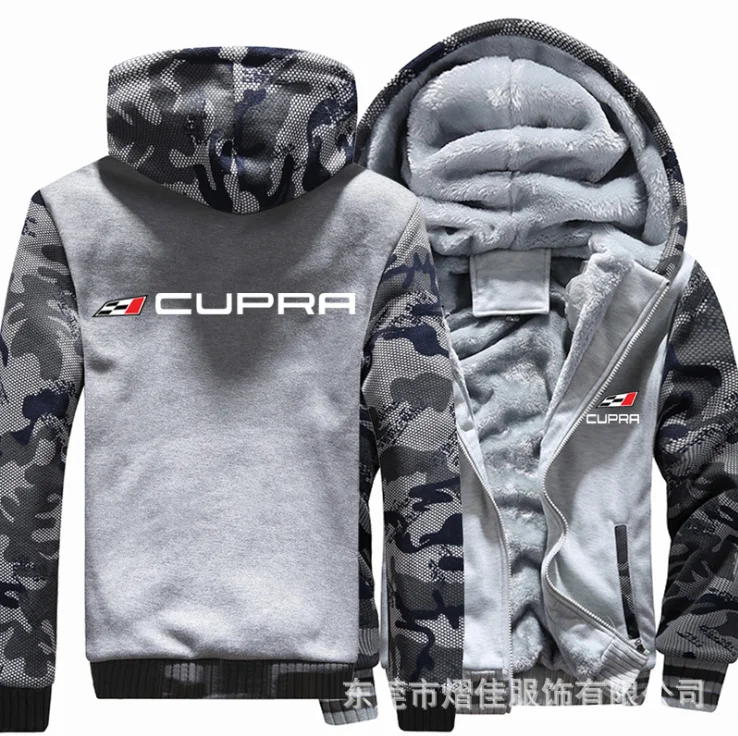

NEW For CUPRA Fleece Cotton Coats Liberalism Winter Zipper Print Mens Hoodies Jacket MC Thicken Sweaterwear O