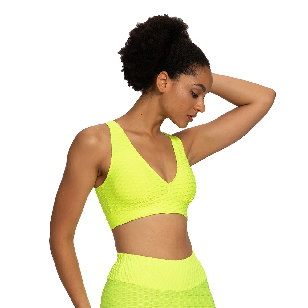 Женский спортивный бюстгальтер облегающий жаккардовый для фитнеса йоги бега