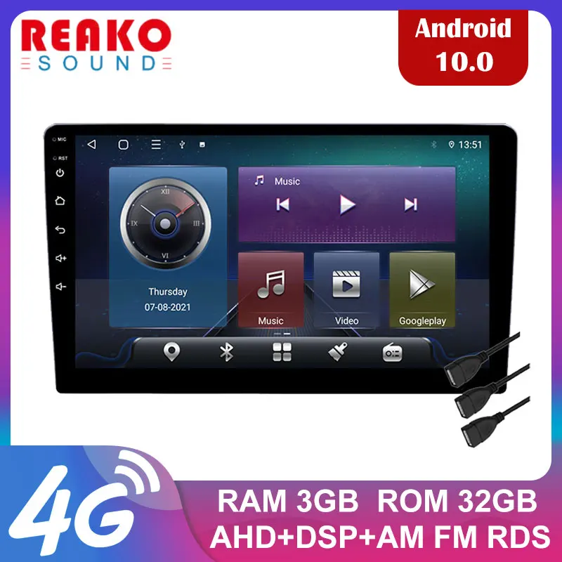 

REAKOSOUND TS18 9inch 2din Car Radio 4G Sim Card 3+32G DSP RDS Carplay Auto Radio Android Autoradio Car Stereo Video GPS Player