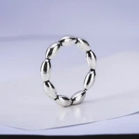 ring for women females jewelry accessory gift silver plated resizable design vintage retro ring 2020 new geometric beans good