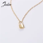 Joolim высокое качество PVD позолоченный замок кулон из нержавеющей стали ожерелье